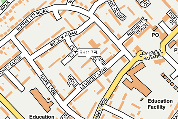 RH11 7PL map - OS OpenMap – Local (Ordnance Survey)