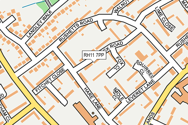 RH11 7PP map - OS OpenMap – Local (Ordnance Survey)