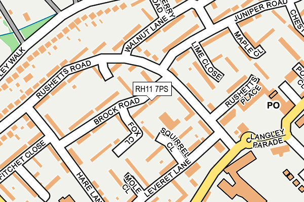 RH11 7PS map - OS OpenMap – Local (Ordnance Survey)