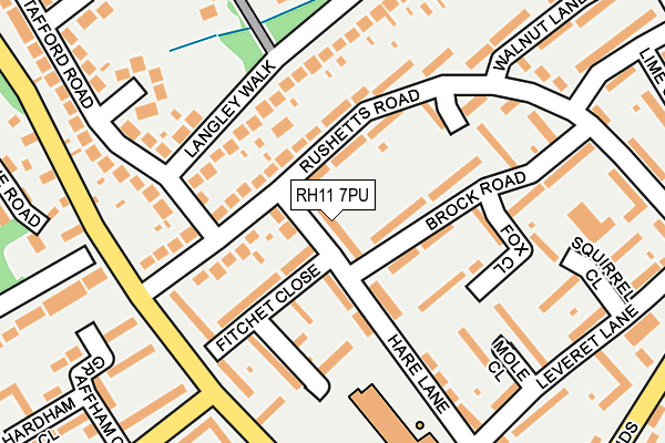 RH11 7PU map - OS OpenMap – Local (Ordnance Survey)
