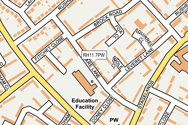 RH11 7PW map - OS OpenMap – Local (Ordnance Survey)