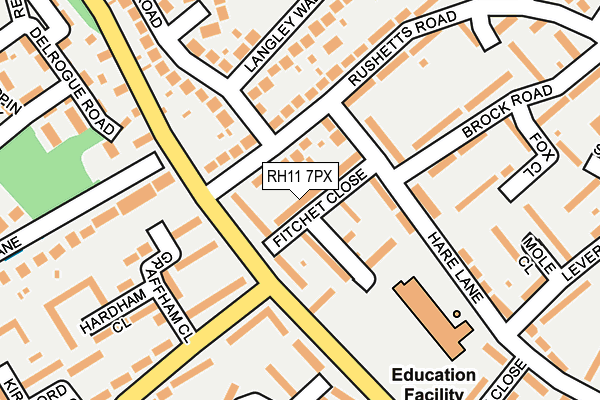RH11 7PX map - OS OpenMap – Local (Ordnance Survey)