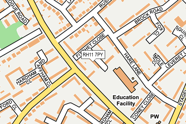 RH11 7PY map - OS OpenMap – Local (Ordnance Survey)