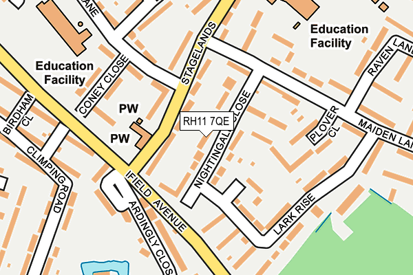 RH11 7QE map - OS OpenMap – Local (Ordnance Survey)