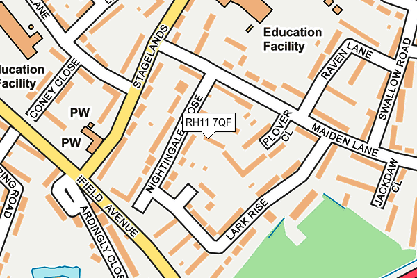 RH11 7QF map - OS OpenMap – Local (Ordnance Survey)