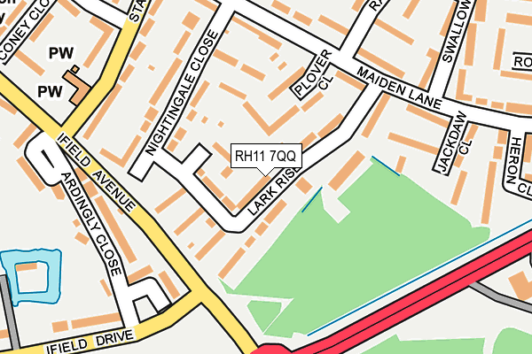 RH11 7QQ map - OS OpenMap – Local (Ordnance Survey)
