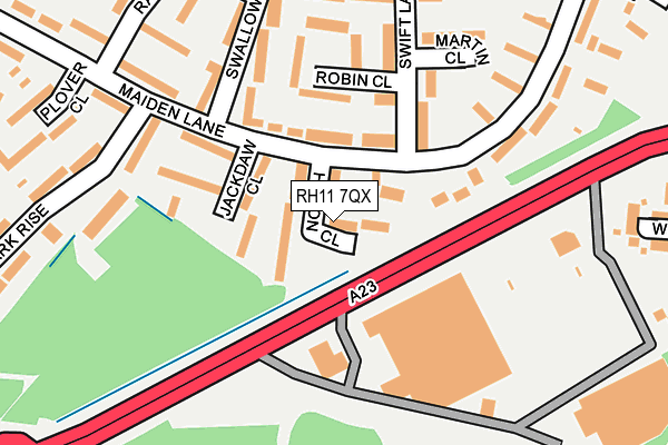 RH11 7QX map - OS OpenMap – Local (Ordnance Survey)