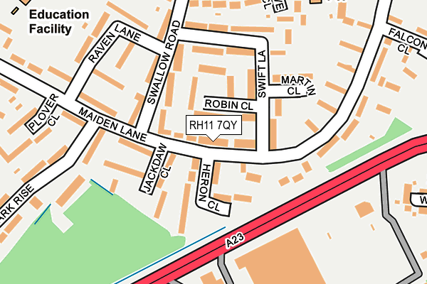 RH11 7QY map - OS OpenMap – Local (Ordnance Survey)