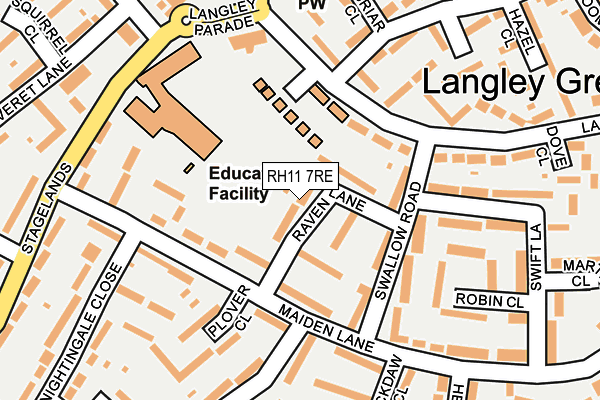 RH11 7RE map - OS OpenMap – Local (Ordnance Survey)