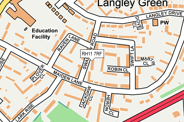 RH11 7RF map - OS OpenMap – Local (Ordnance Survey)