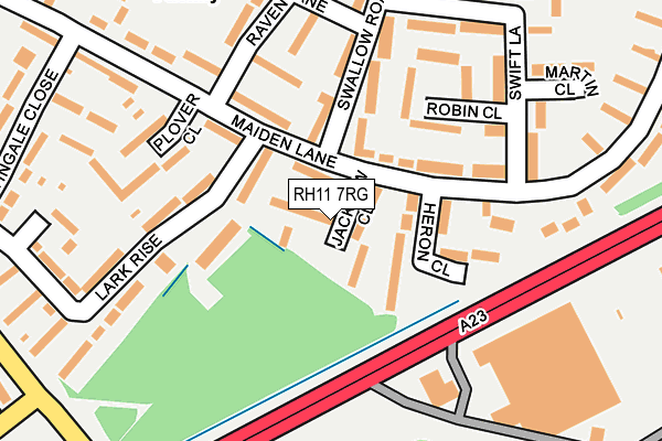 RH11 7RG map - OS OpenMap – Local (Ordnance Survey)