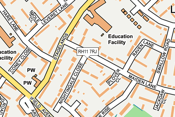 RH11 7RJ map - OS OpenMap – Local (Ordnance Survey)