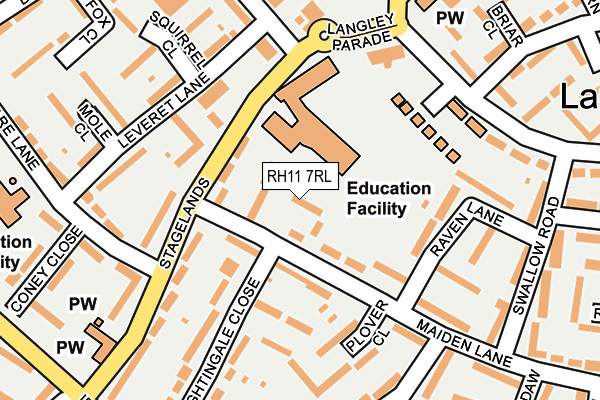 RH11 7RL map - OS OpenMap – Local (Ordnance Survey)