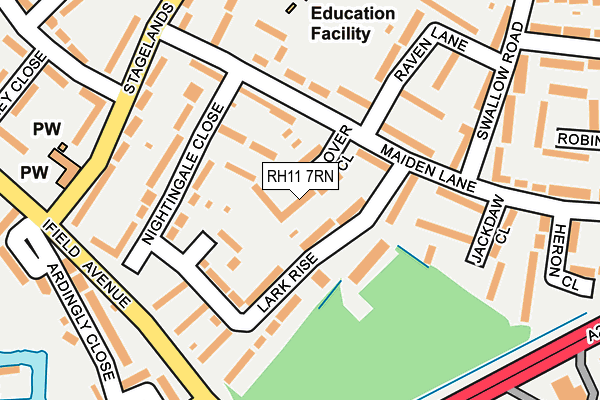 RH11 7RN map - OS OpenMap – Local (Ordnance Survey)
