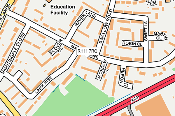 RH11 7RQ map - OS OpenMap – Local (Ordnance Survey)