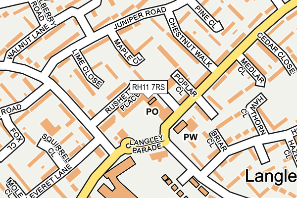 RH11 7RS map - OS OpenMap – Local (Ordnance Survey)