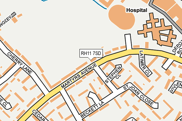 RH11 7SD map - OS OpenMap – Local (Ordnance Survey)