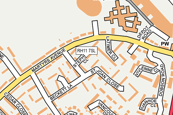 RH11 7SL map - OS OpenMap – Local (Ordnance Survey)