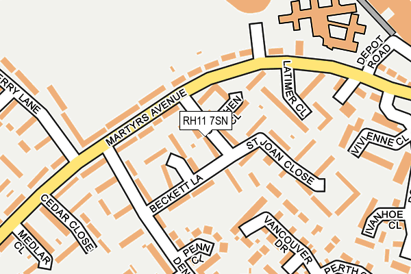 RH11 7SN map - OS OpenMap – Local (Ordnance Survey)