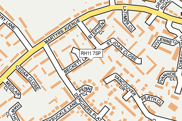 RH11 7SP map - OS OpenMap – Local (Ordnance Survey)