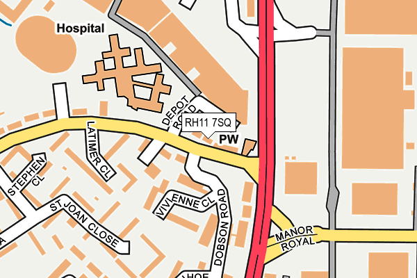 RH11 7SQ map - OS OpenMap – Local (Ordnance Survey)