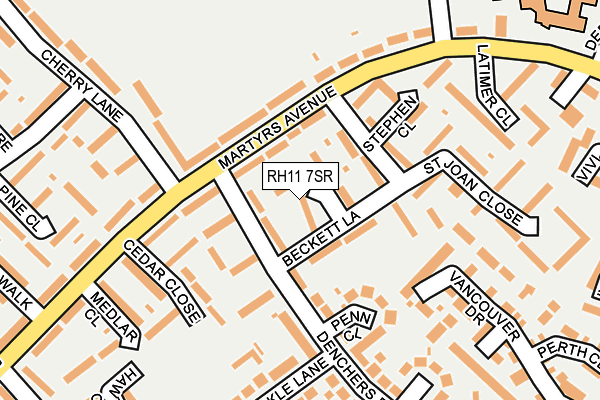 RH11 7SR map - OS OpenMap – Local (Ordnance Survey)
