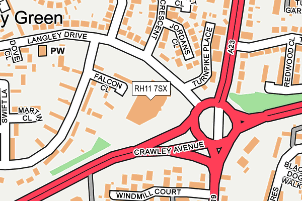 RH11 7SX map - OS OpenMap – Local (Ordnance Survey)