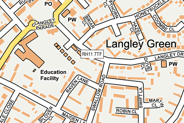 RH11 7TF map - OS OpenMap – Local (Ordnance Survey)