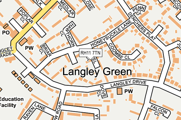 RH11 7TN map - OS OpenMap – Local (Ordnance Survey)