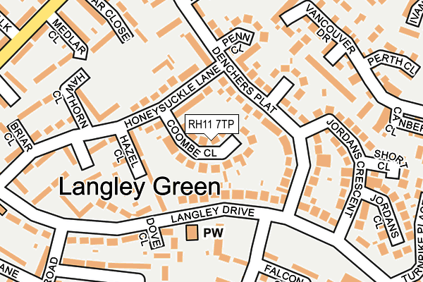 RH11 7TP map - OS OpenMap – Local (Ordnance Survey)