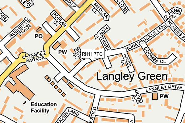 RH11 7TQ map - OS OpenMap – Local (Ordnance Survey)