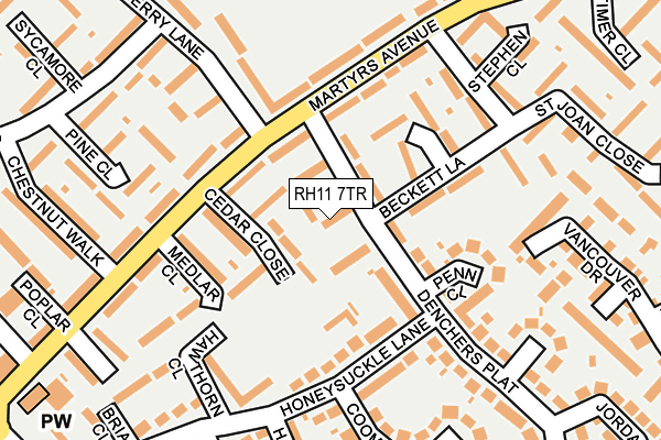 RH11 7TR map - OS OpenMap – Local (Ordnance Survey)