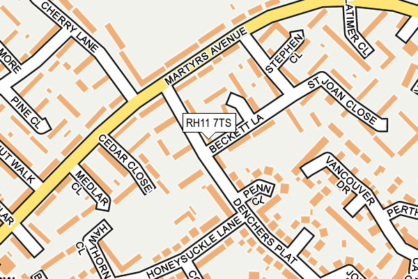 RH11 7TS map - OS OpenMap – Local (Ordnance Survey)