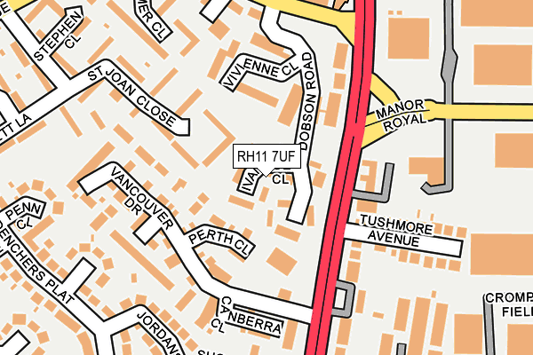 RH11 7UF map - OS OpenMap – Local (Ordnance Survey)