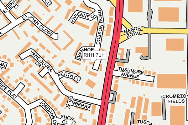 RH11 7UH map - OS OpenMap – Local (Ordnance Survey)