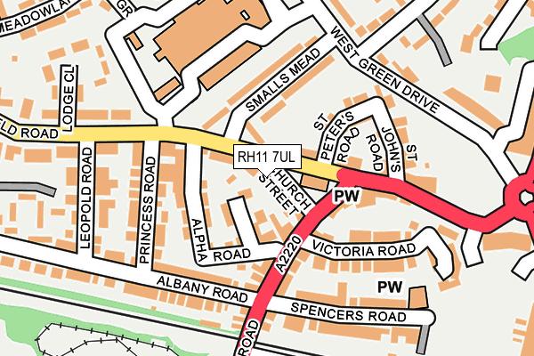 RH11 7UL map - OS OpenMap – Local (Ordnance Survey)