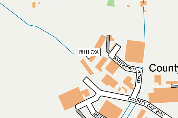 RH11 7XA map - OS OpenMap – Local (Ordnance Survey)