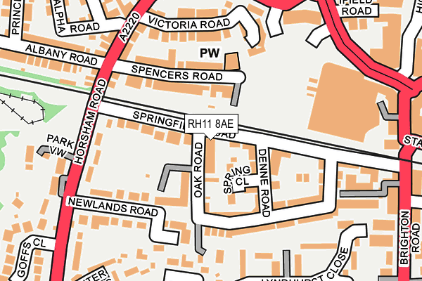 RH11 8AE map - OS OpenMap – Local (Ordnance Survey)