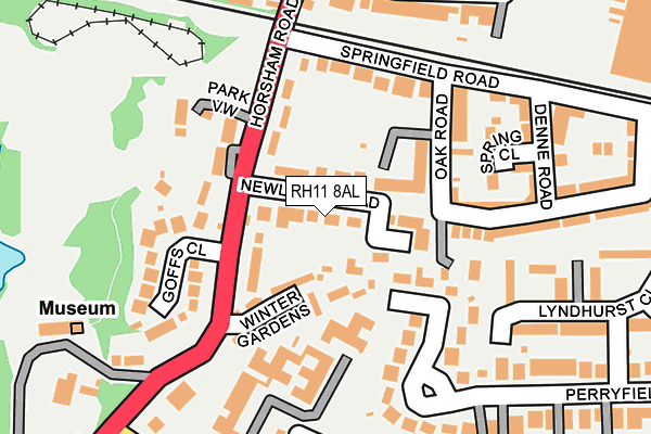 RH11 8AL map - OS OpenMap – Local (Ordnance Survey)