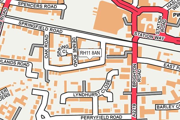 RH11 8AN map - OS OpenMap – Local (Ordnance Survey)