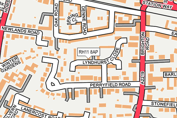 RH11 8AP map - OS OpenMap – Local (Ordnance Survey)