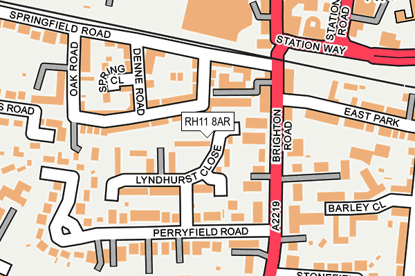 RH11 8AR map - OS OpenMap – Local (Ordnance Survey)