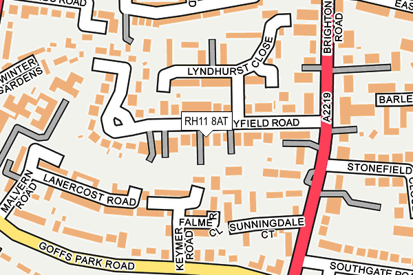RH11 8AT map - OS OpenMap – Local (Ordnance Survey)