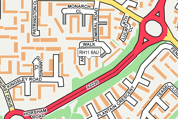 RH11 8AU map - OS OpenMap – Local (Ordnance Survey)