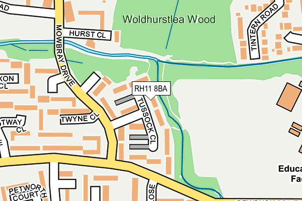 RH11 8BA map - OS OpenMap – Local (Ordnance Survey)