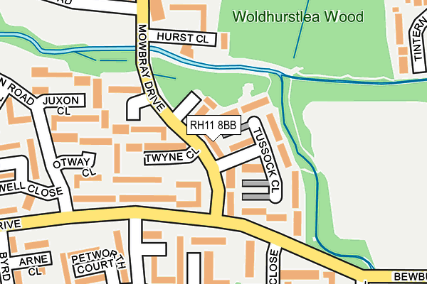 RH11 8BB map - OS OpenMap – Local (Ordnance Survey)