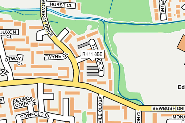 RH11 8BE map - OS OpenMap – Local (Ordnance Survey)