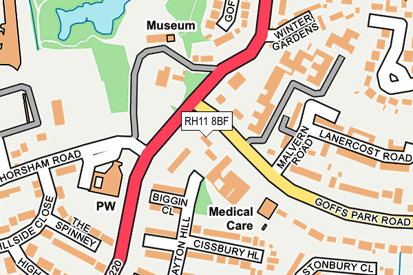 RH11 8BF map - OS OpenMap – Local (Ordnance Survey)