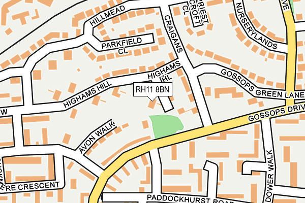 RH11 8BN map - OS OpenMap – Local (Ordnance Survey)