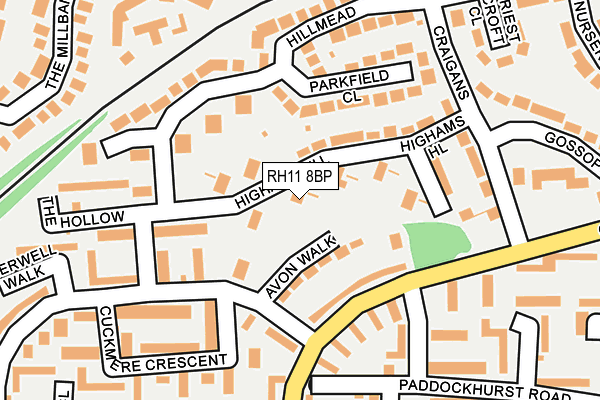 RH11 8BP map - OS OpenMap – Local (Ordnance Survey)